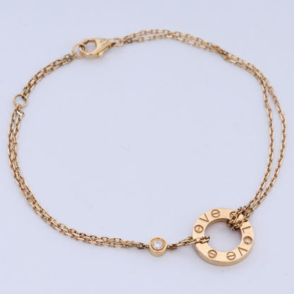 CARTIER LOVE Circle 18K YG Diamond Bracelet Size 18.7CM