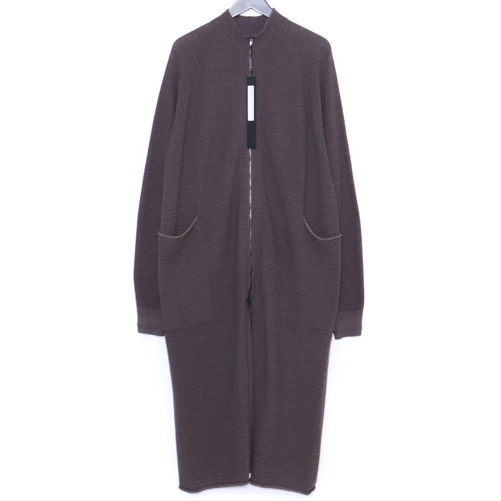DEVOA High Twist Cotton Stripe Zip Knit Coat Mad Gray Size 3