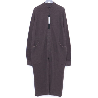 DEVOA High Twist Cotton Stripe Zip Knit Coat Mad Gray Size 3