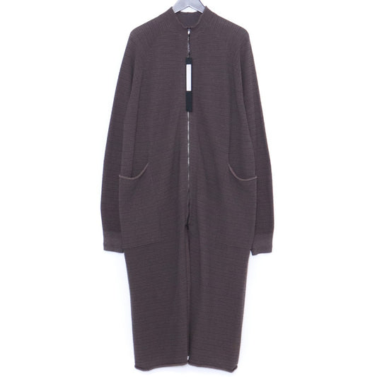 DEVOA High Twist Cotton Stripe Zip Knit Coat Mad Gray Size 3