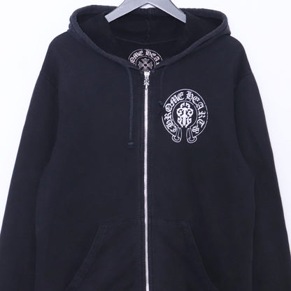 Chrome Hearts Old Flag Horseshoe Zip Hoodie Black Size M