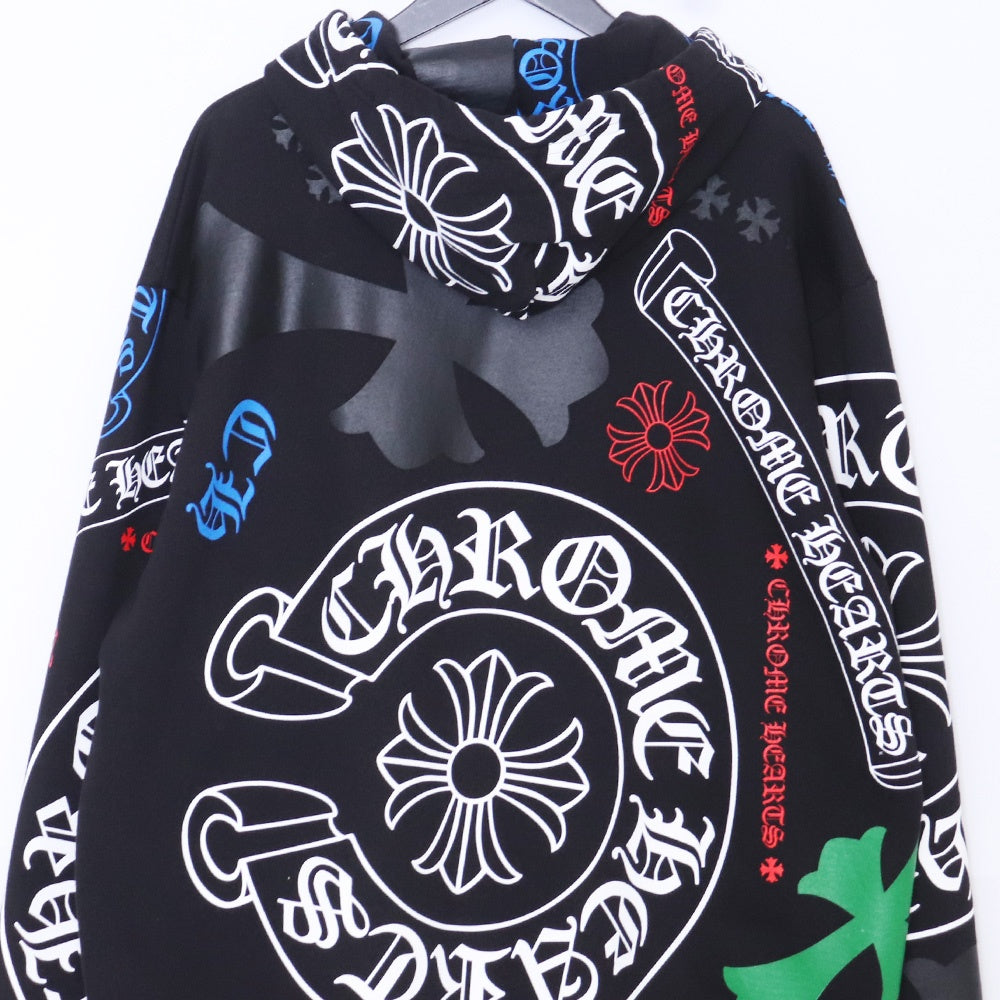 Chrome Hearts Stencil Cross Hoodie Black Size L
