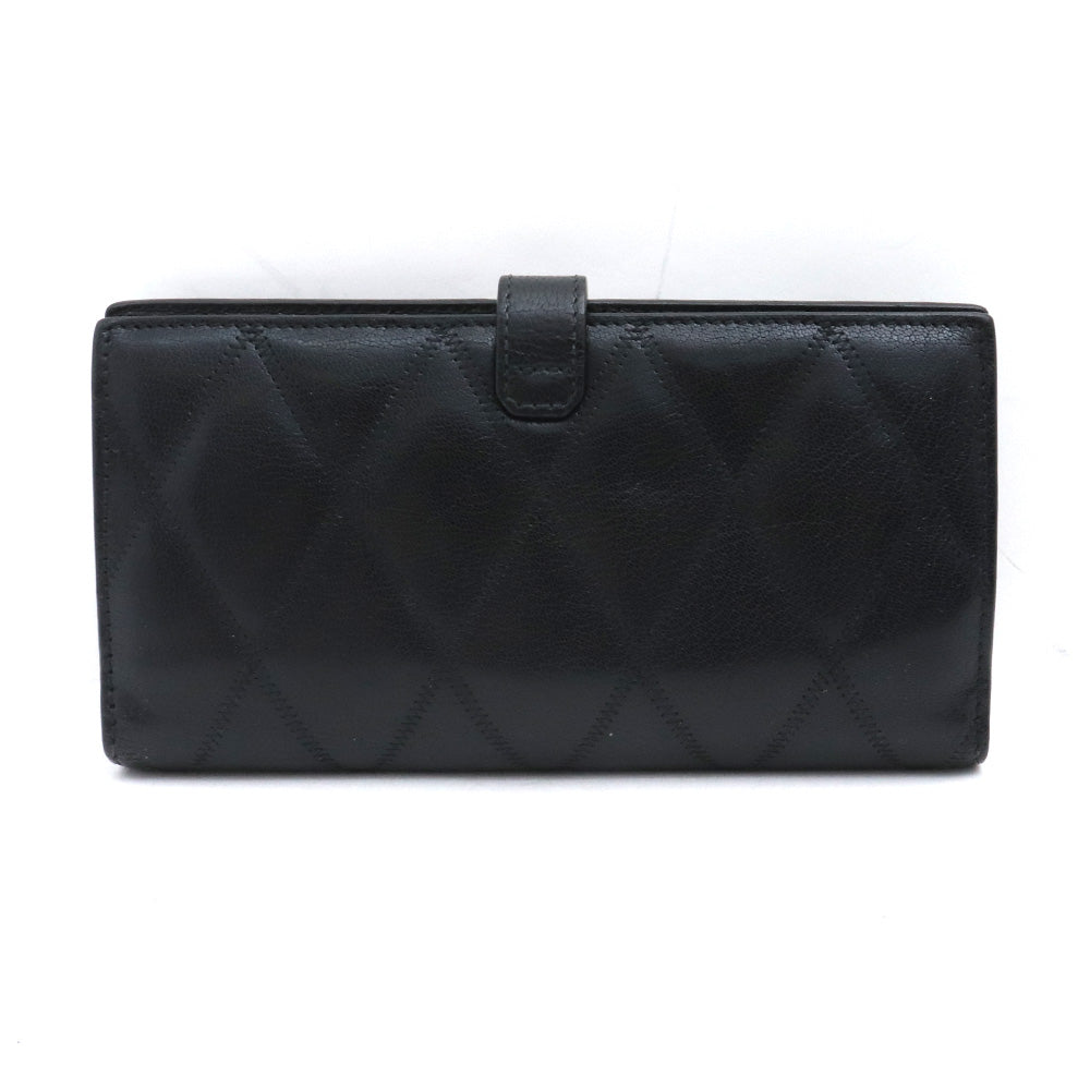 GIVENCHY Diamond Quilted Leather GV3 Wallet Black Size F