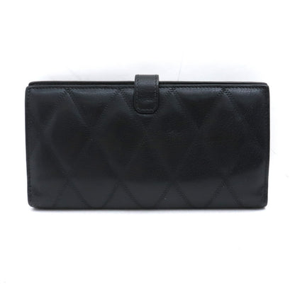 GIVENCHY Diamond Quilted Leather GV3 Wallet Black Size F