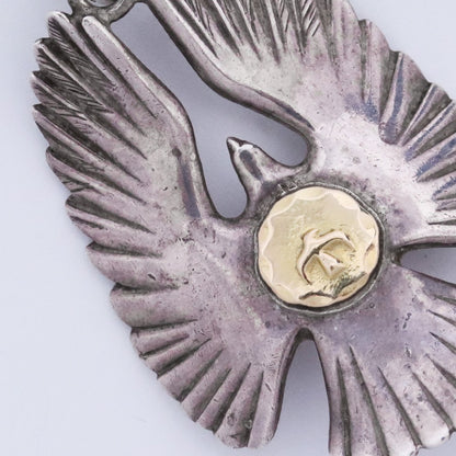 GORO'S K18 Gold Metal Eagle Pendant Silver Size F