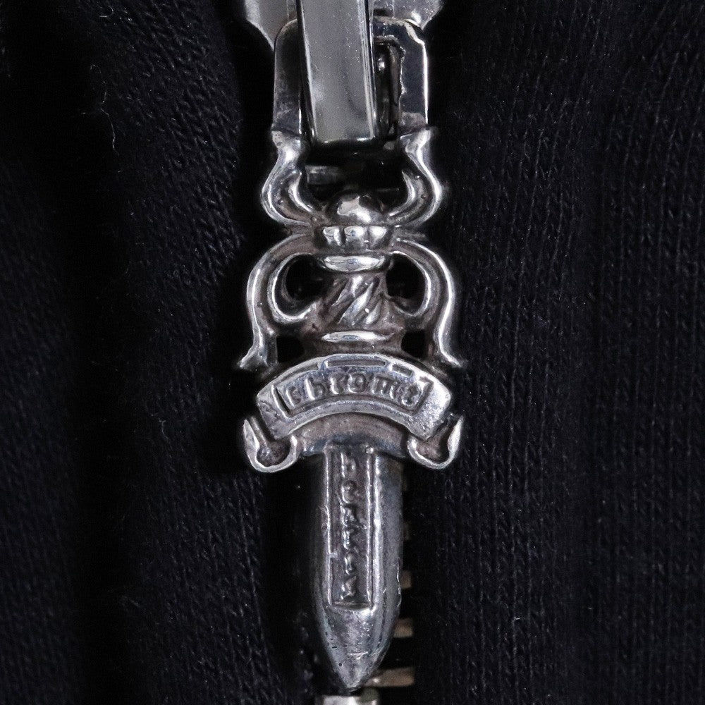 CHROME HEARTS Old Foti Zip Up Hoodie Black Size S