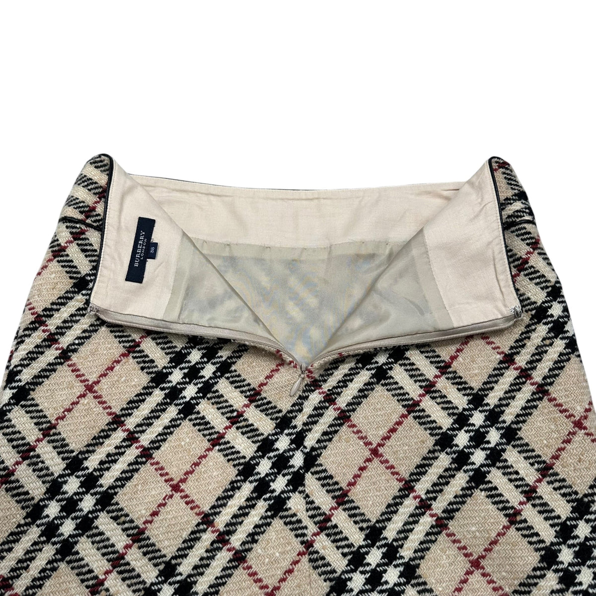 BURBERRY LONDON Nova Check Wool Long Skirt Multi Size 38