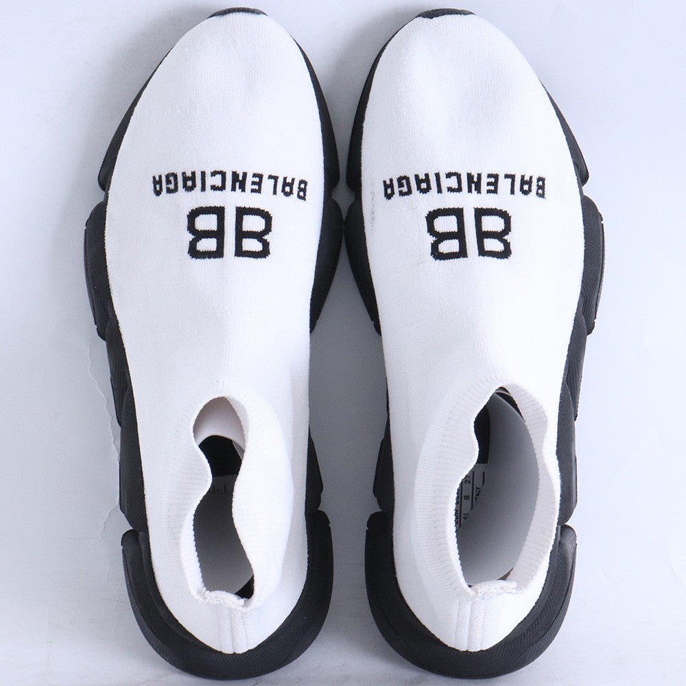 BALENCIAGA Speed Recycled High-Top Sneakers White Size 27cm