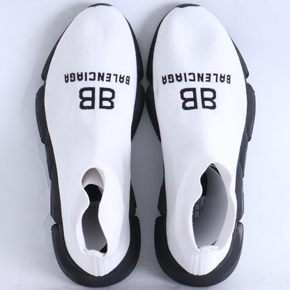 BALENCIAGA Speed Recycled High-Top Sneakers White Size 27cm