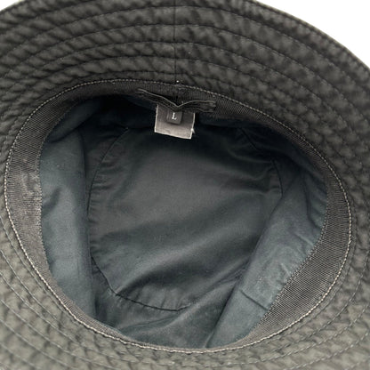 PRADA 00s Old Rubber Logo Bucket Hat Black/Red Size L