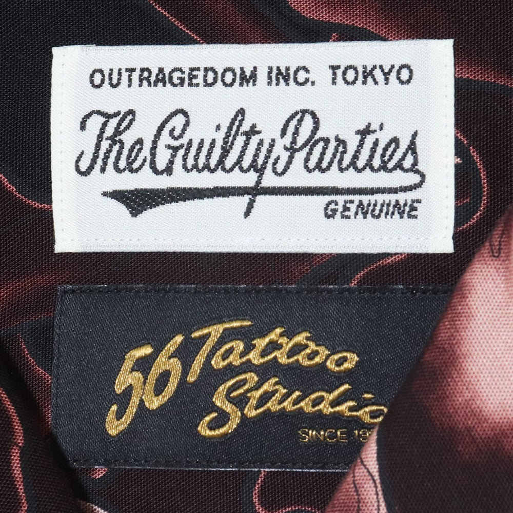 WACKO MARIA 56 TATTOO HAWAIIAN SHIRT Brown Size L