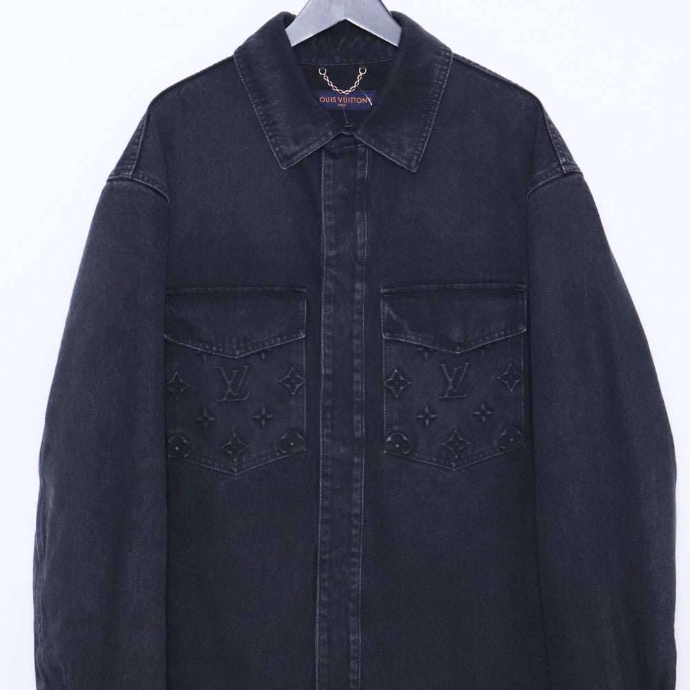 LOUIS VUITTON 24SS Monogram Emboss Jacket Black Size M