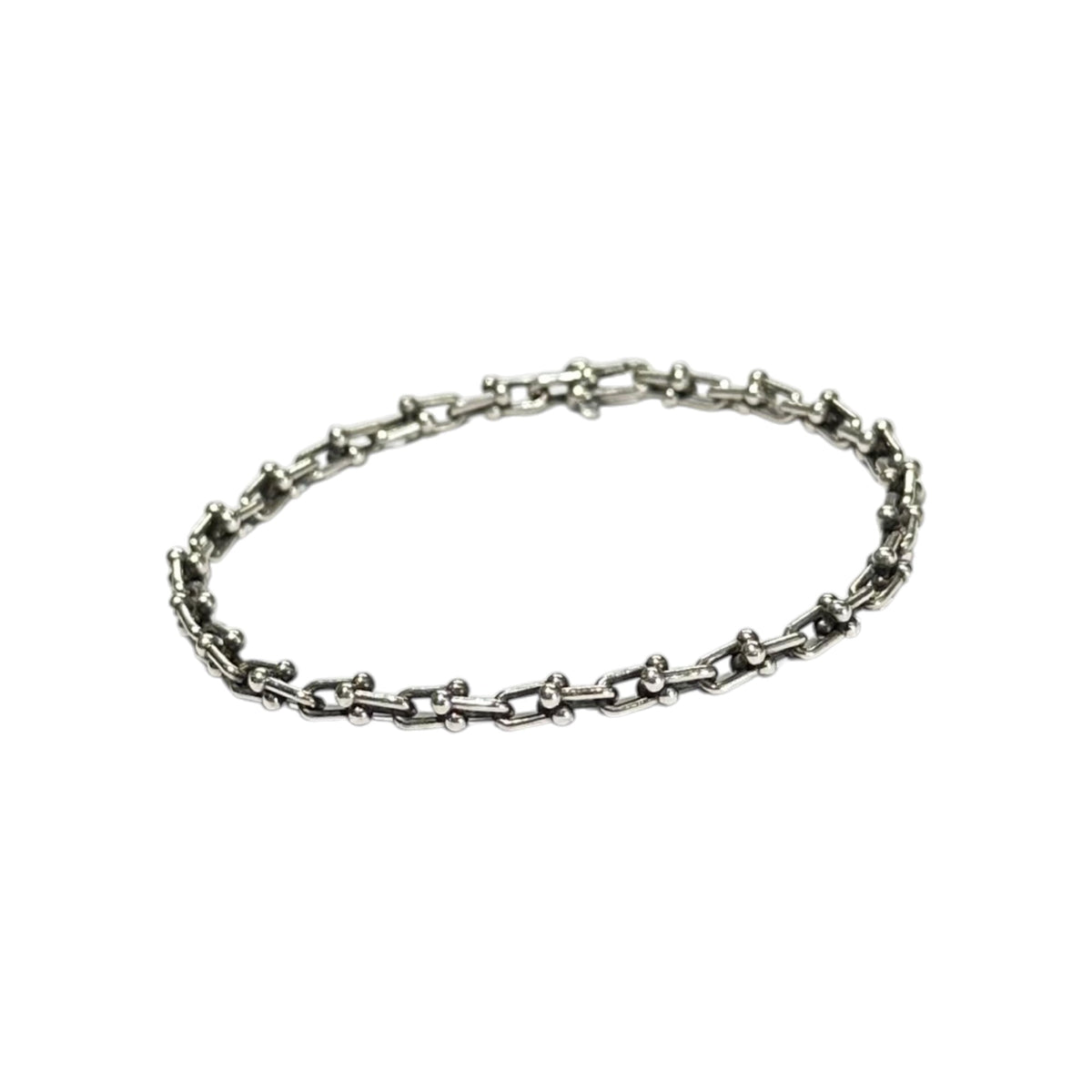 TIFFANY & CO. Hardware Micro Link Silver Bracelet Size MICRO