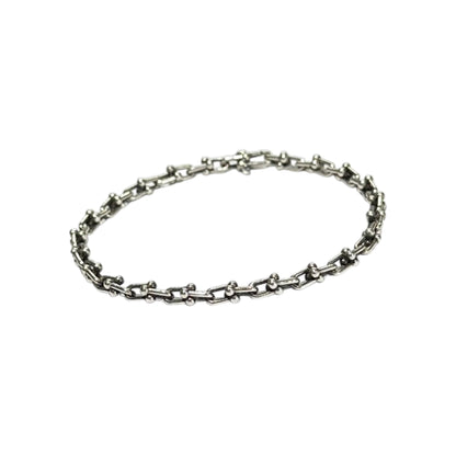 TIFFANY & CO. Hardware Micro Link Silver Bracelet Size MICRO