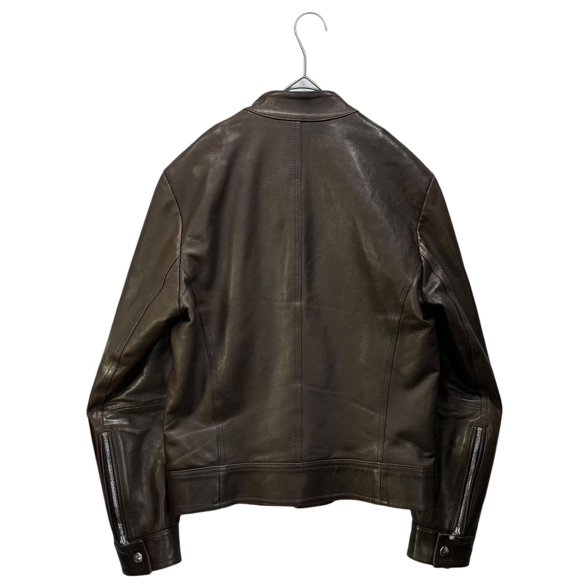 EMMETI Lambskin Single-Breasted Rider Jacket Brown Size 44