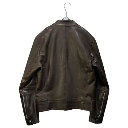 EMMETI Lambskin Single-Breasted Rider Jacket Brown Size 44