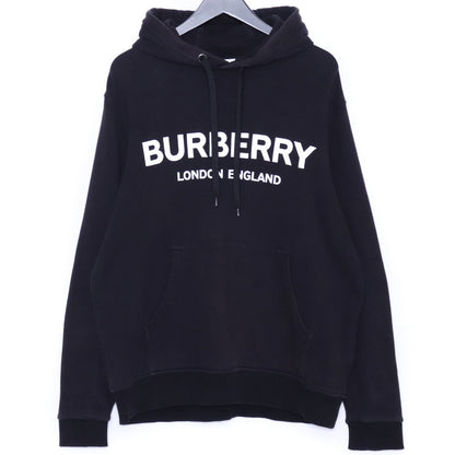 BURBERRY Front Logo Cotton Hoodie Black Size M