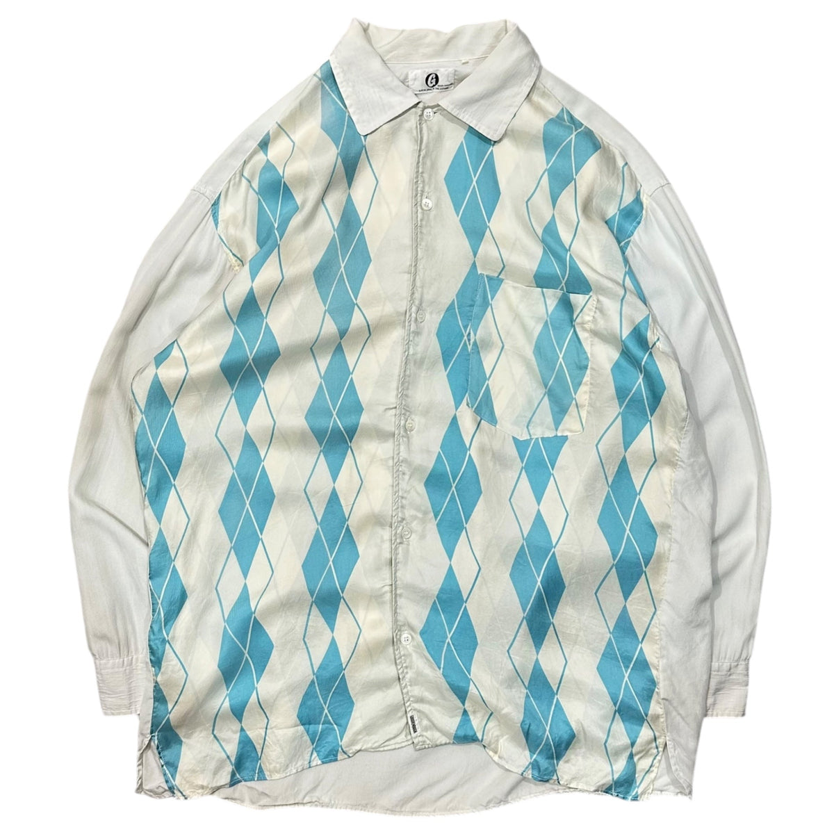 GOODENOUGH 90s Vintage Silk Argyle Oversized Shirt