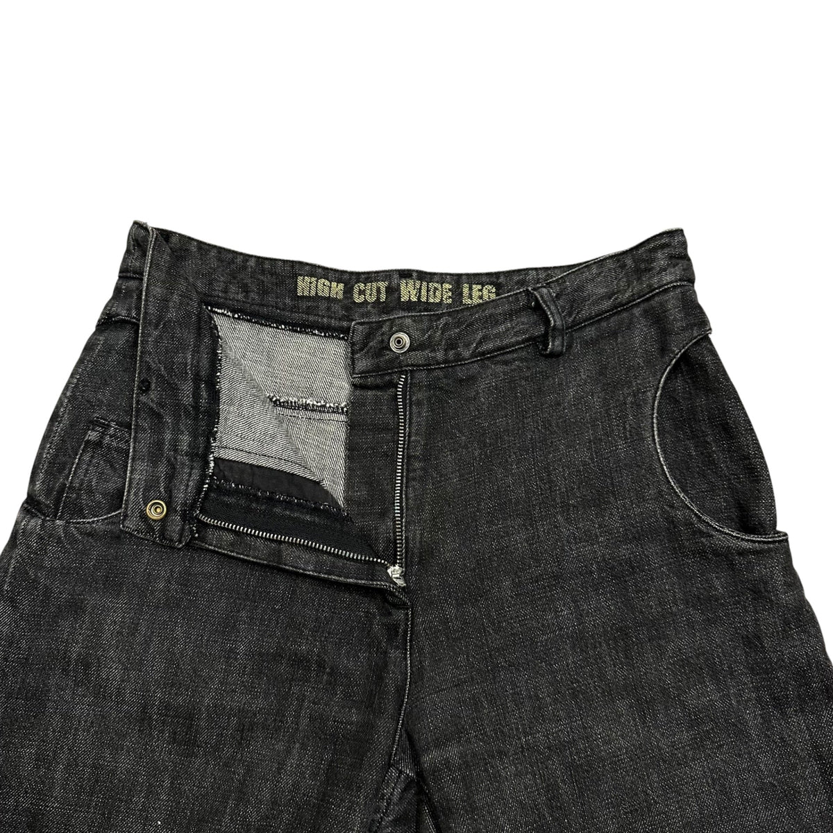 MM6 03SS Circular Pocket Wide Flare Pants Black Size 42