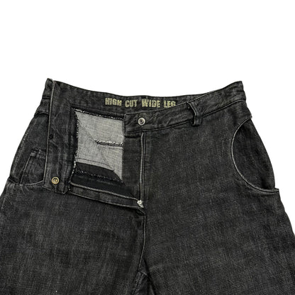 MM6 03SS Circular Pocket Wide Flare Pants Black Size 42
