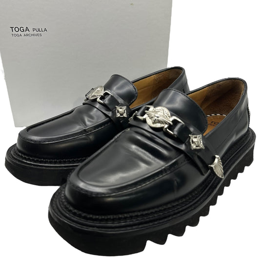 TOGA PULLA Shark Sole Metal Bit Loafers Black Size EU 40