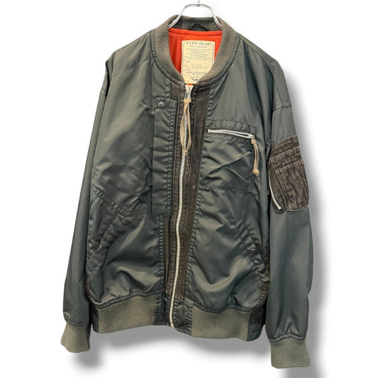 AVIREX TYPE BLUE COMBINATION MA-1 Bomber Green Size XL