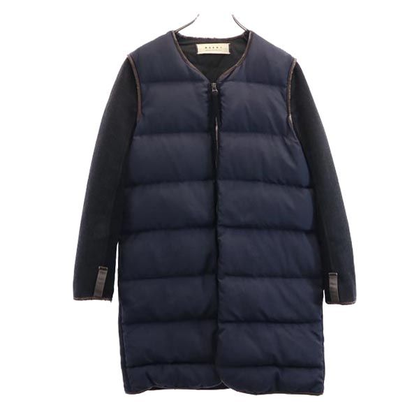 MARNI Navy Feather Down Coat Size 44