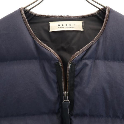 MARNI Navy Feather Down Coat Size 44