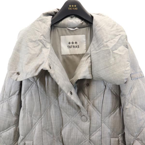 TATRAS Long Sleeve Down Coat Gray Size JP 3