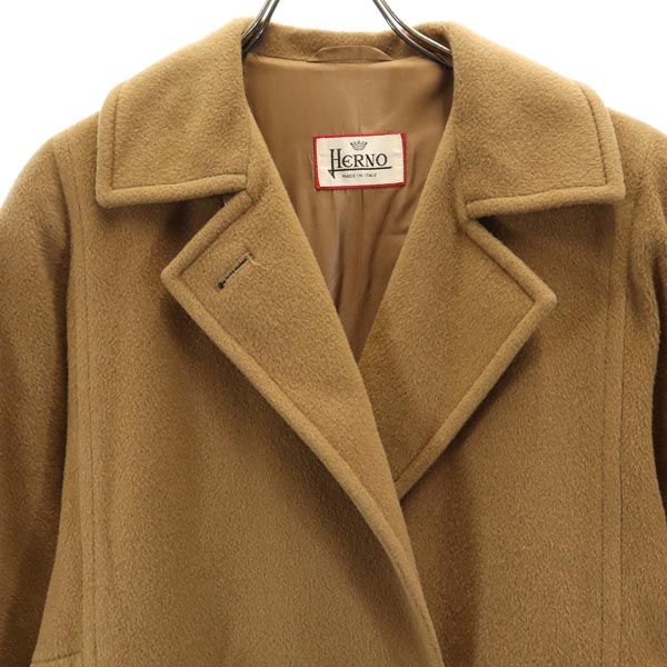 Herno Italian Long Sleeve Wool Coat Brown