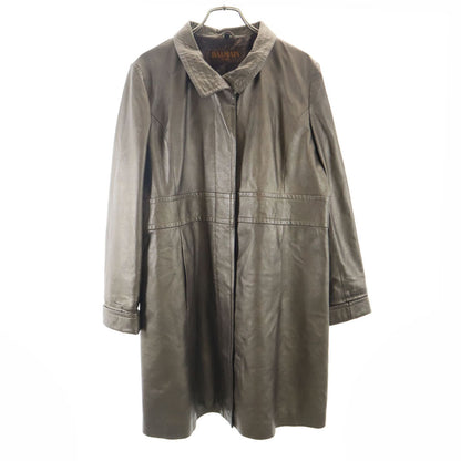 BALMAIN Sheepskin Leather Coat Brown Size JP 13