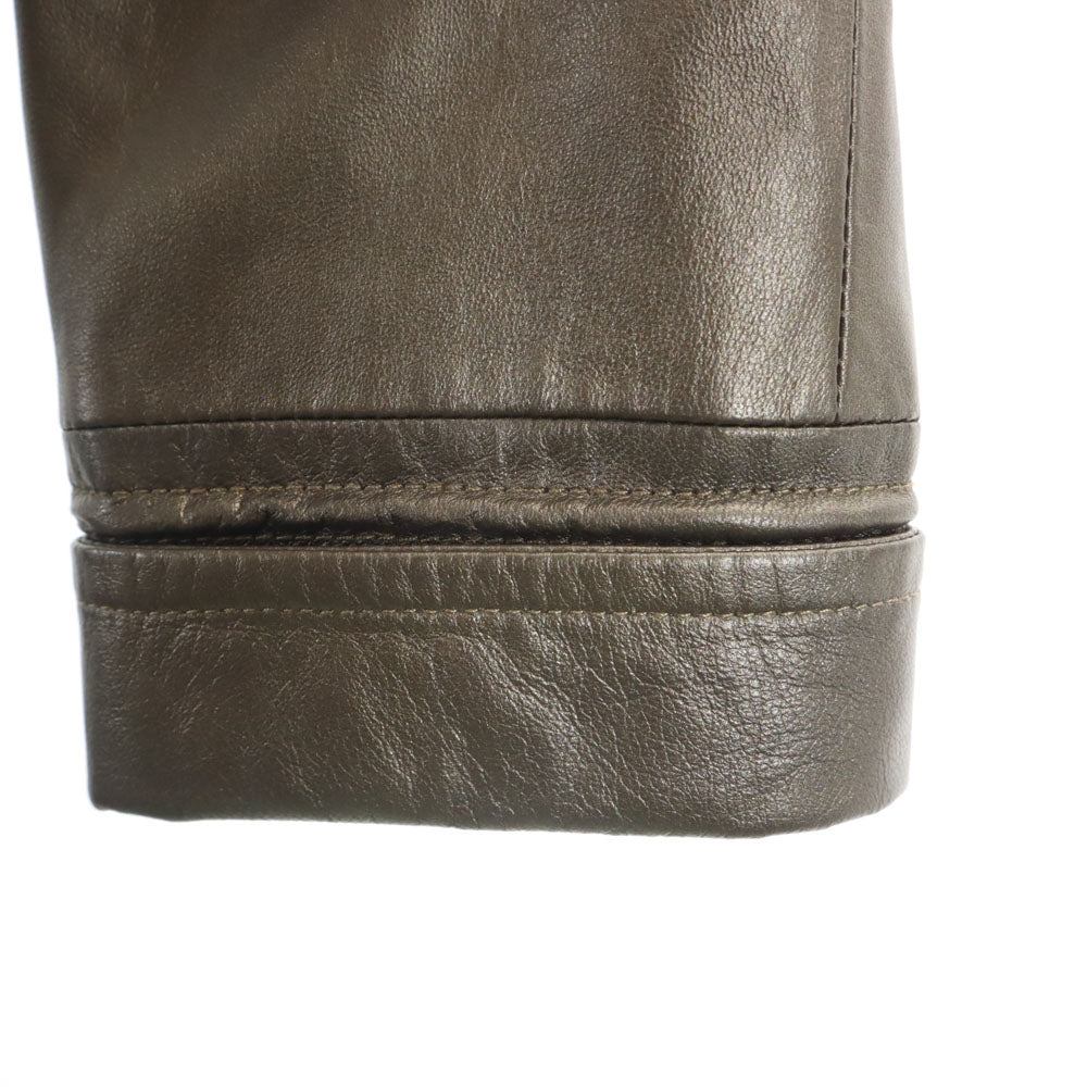 BALMAIN Sheepskin Leather Coat Brown Size JP 13
