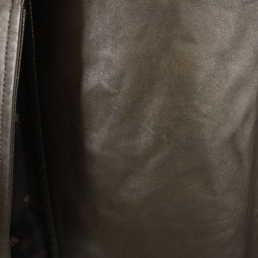 BALMAIN Sheepskin Leather Coat Brown Size JP 13