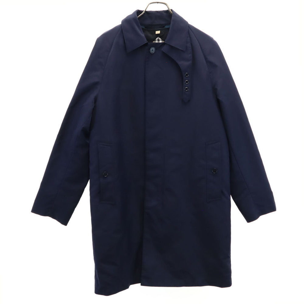BURBERRY Navy Balmacaan Coat with Liner Size 46