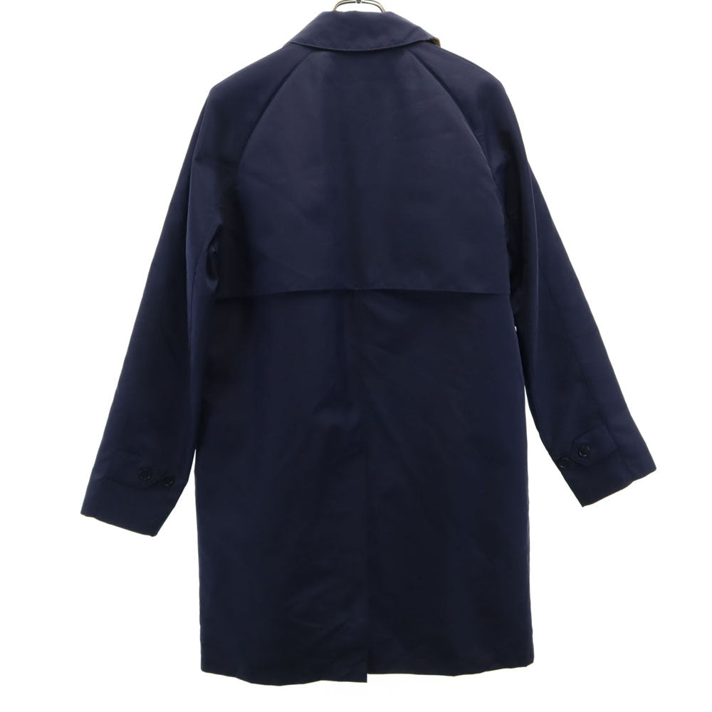 BURBERRY Navy Balmacaan Coat with Liner Size 46