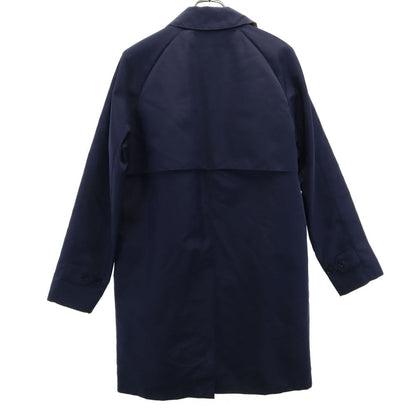BURBERRY Navy Balmacaan Coat with Liner Size 46
