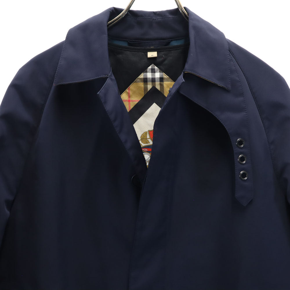 BURBERRY Navy Balmacaan Coat with Liner Size 46