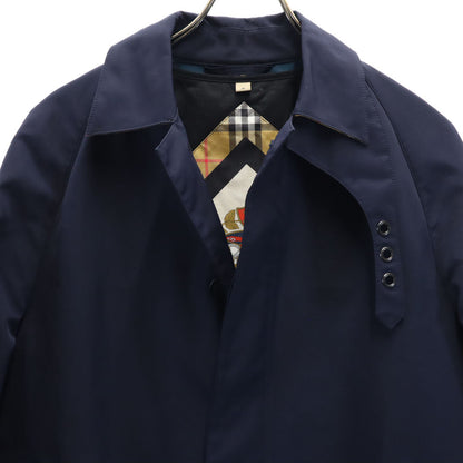 BURBERRY Navy Balmacaan Coat with Liner Size 46