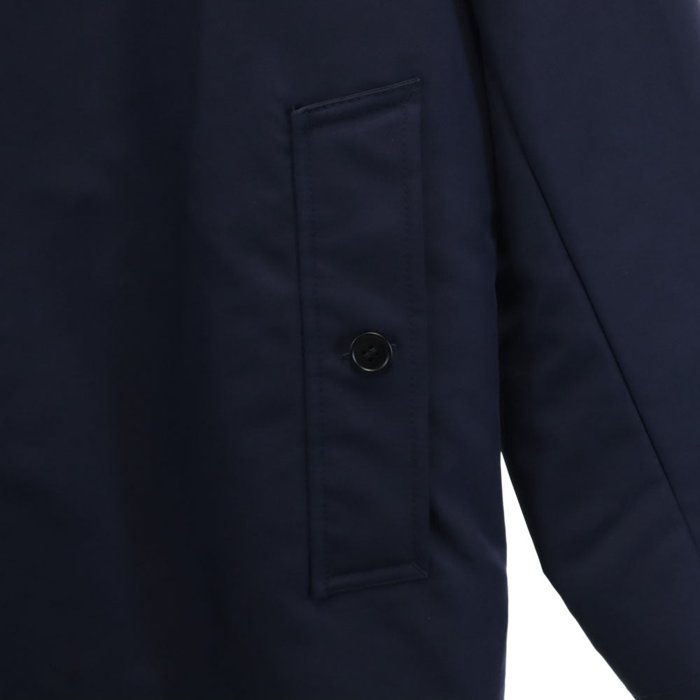 BURBERRY Navy Balmacaan Coat with Liner Size 46