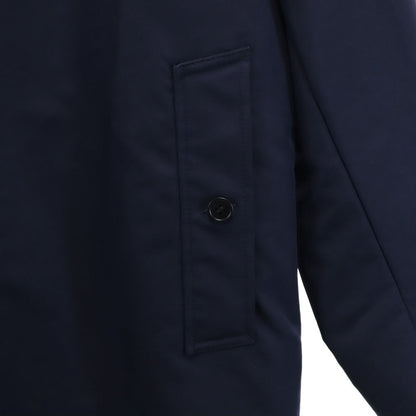 BURBERRY Navy Balmacaan Coat with Liner Size 46