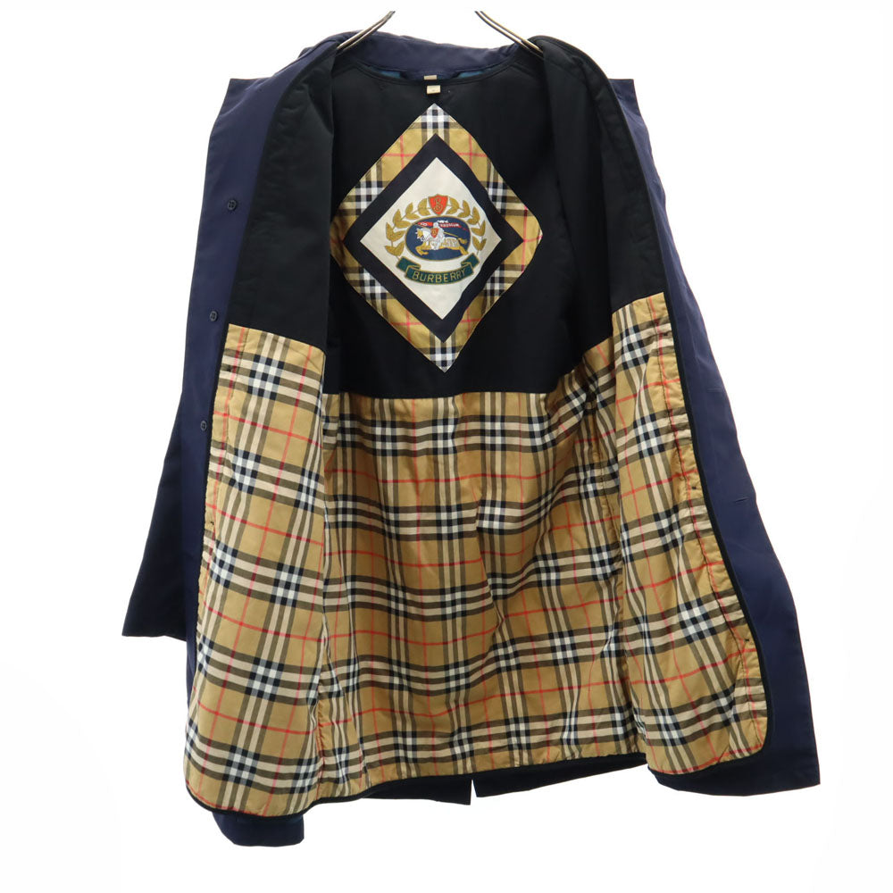 BURBERRY Navy Balmacaan Coat with Liner Size 46