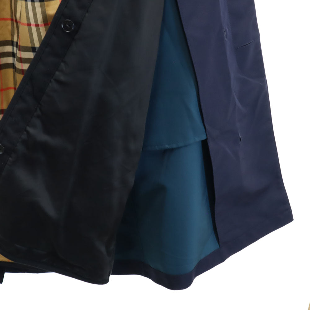 BURBERRY Navy Balmacaan Coat with Liner Size 46