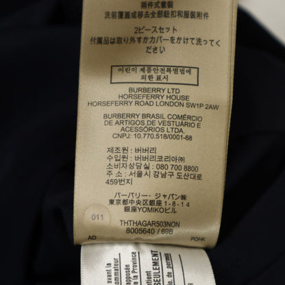 BURBERRY Navy Balmacaan Coat with Liner Size 46