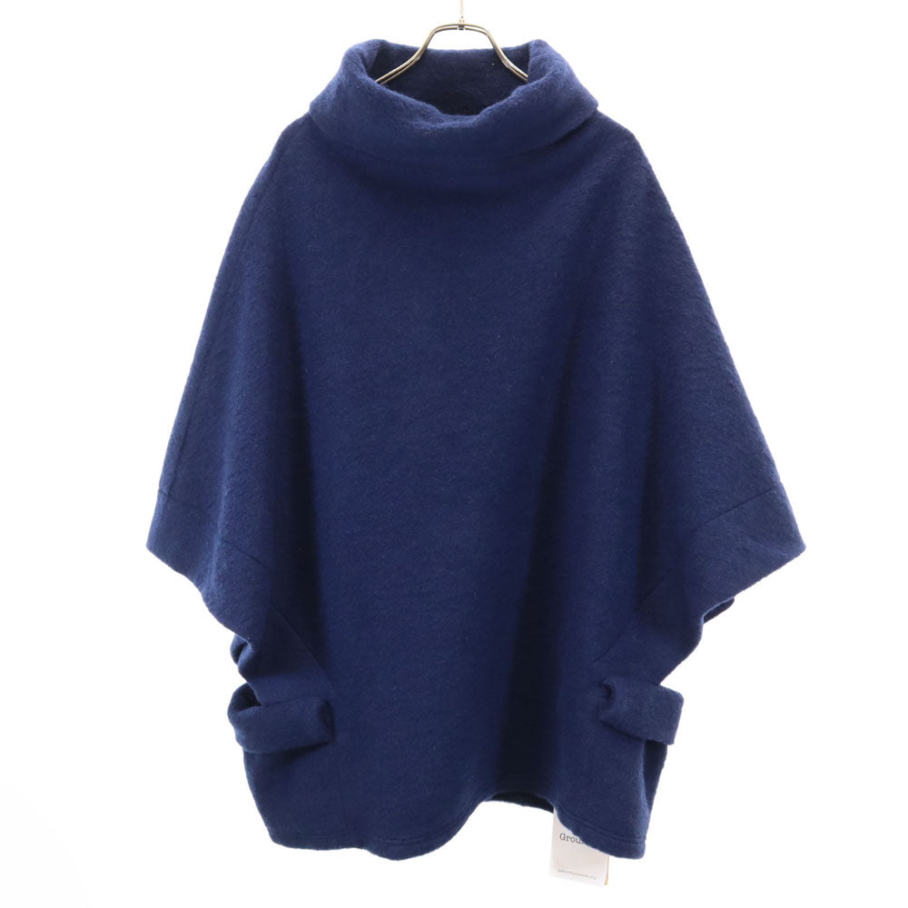 Ground Y Wool Blend Poncho Coat Navy Size 1