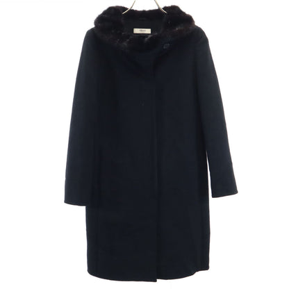 PRADA Long Sleeve Wool Coat Black Size 38