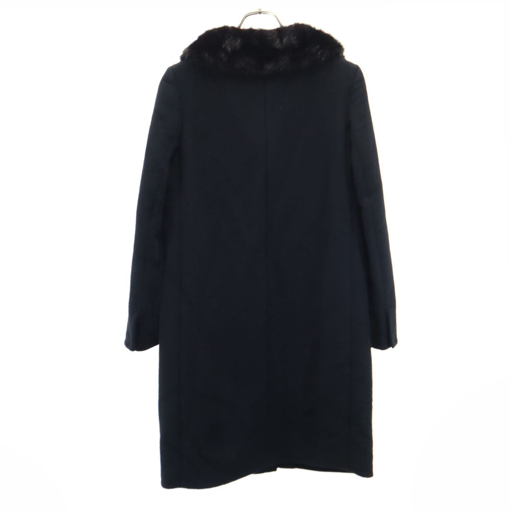 PRADA Long Sleeve Wool Coat Black Size 38