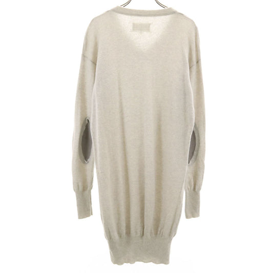 Maison Margiela Knit Long Sleeve V-Neck Dress Gray Size S