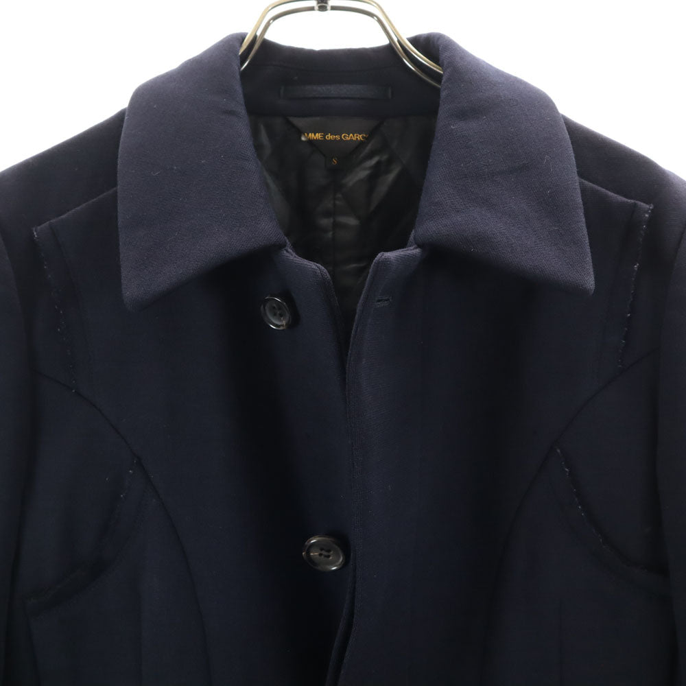 COMME des GARCONS 00s Stand Collar Fly Coat Blue Size S