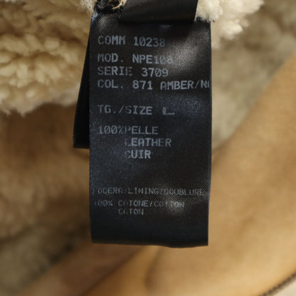 NEIL BARRETT Leather Coat Beige Size L