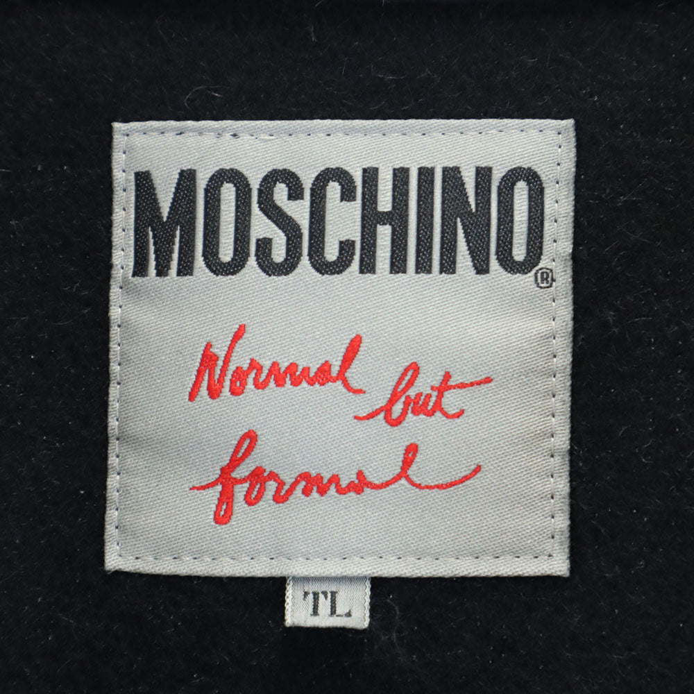 MOSCHINO Wool Blend Long Coat Black Size TL
